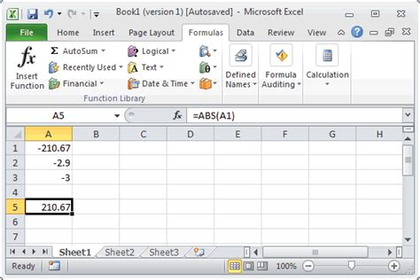 Ms Excel How To Use The Abs Function Ws Vba