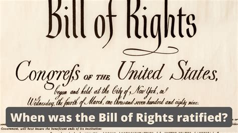 When Was The Bill Of Rights Ratified Constitution Of The United States