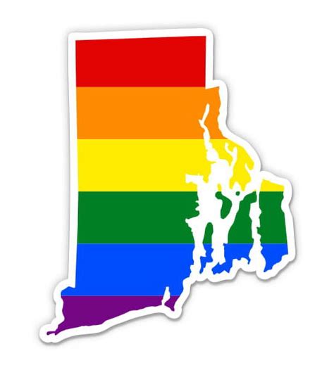 Rhode Island Gay Flag State Shape Rainbow Pride Lgbt 12 Vinyl