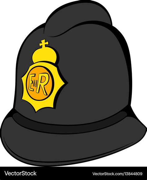 British Police Helmet Icon Cartoon Royalty Free Vector Image