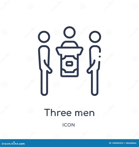 Linear Three Men Conference Icon From Behavior Outline Collection Thin