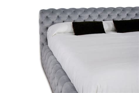 Capiton Contemporain Fabric Double Bed With Tufted Headboard By Crearte