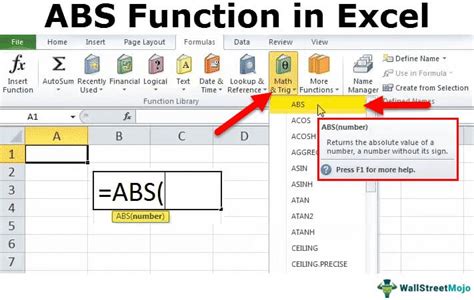 ABS In Excel Meaning Examples How To Use