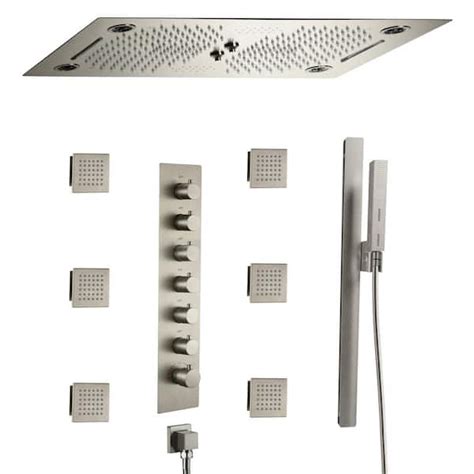 CASAINC 6 Spray Dual Shower Head Ceiling Mount Thermostatic With Fixed