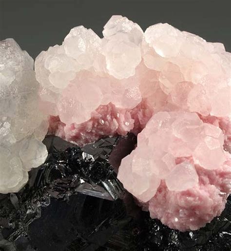 Minerals Crystals Fossils Calcite Rhodochrosite And Sphalerite