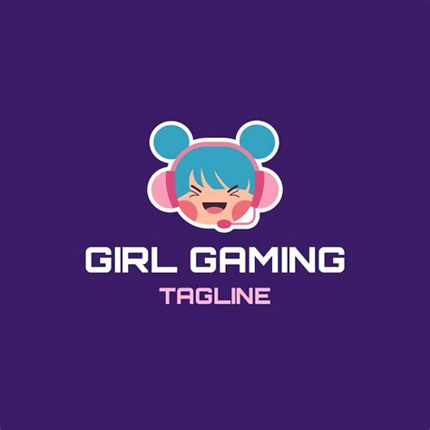 Free Vector | Modern girl gaming logo template