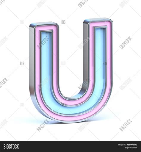 Blue Pink Metal Font Image Photo Free Trial Bigstock