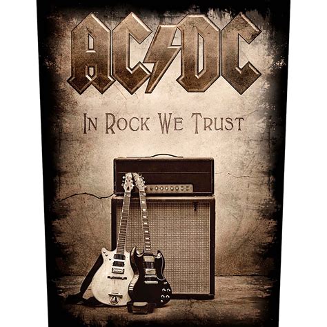 Ac Dc In Rock We Trust Black Back Patch Eyesore Merch