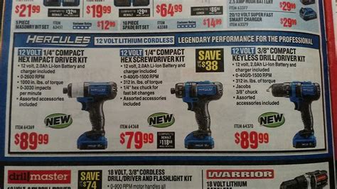 New Harbor Freight Hercules 12v Tools Drill Screwdriver Impact Driver Tool Craze