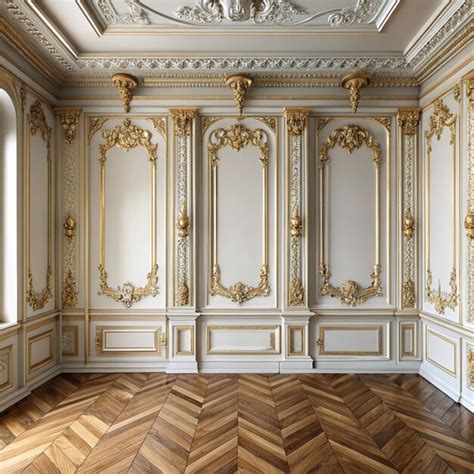 Classic Interior Wall With Gilded Mouldings Wallpaper 3d Classic