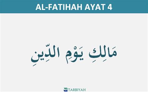 Surat Al Fatihah Ayat 4 Tarbiyah