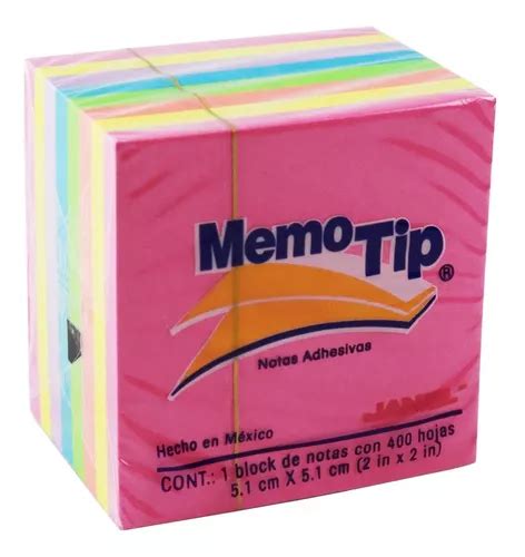 Memo Tip Notas Adhesivas Mini Cubo 2 In 6 Colores 400 Hojas