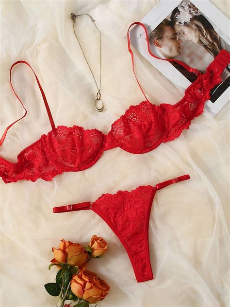 Sexy Bra Panty Set Women Sexy Embroidery Bralette Lace Underwear Set