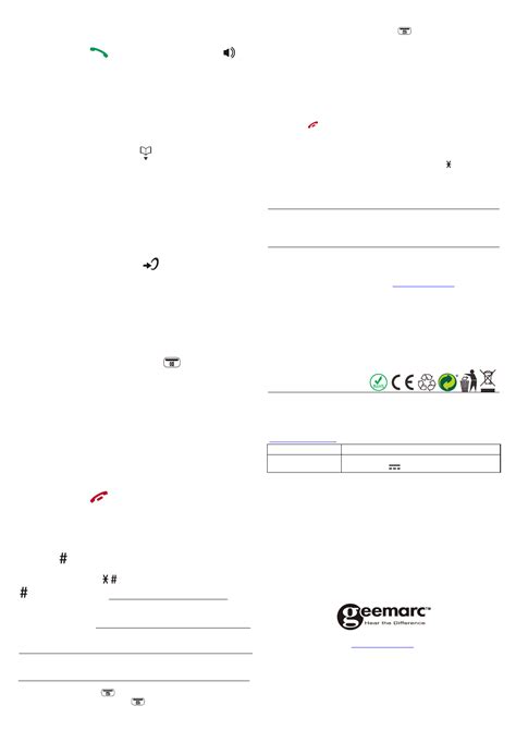 Manual Geemarc Amplidect 595 U L E Handset Page 2 Of 2 Dutch