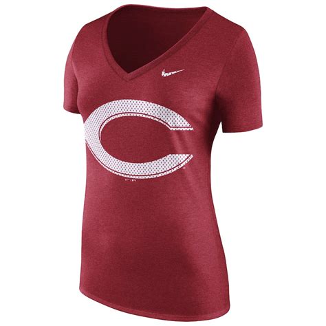 Women's Cincinnati Reds Nike Red Core Tri-Blend V-Neck T-Shirt