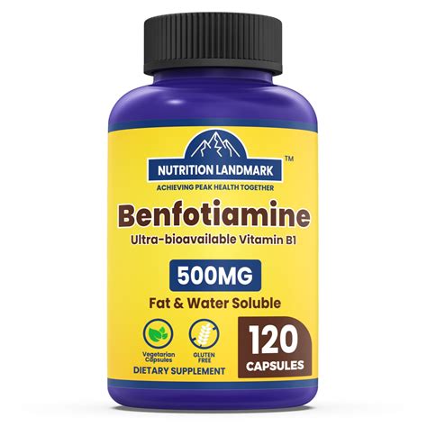 Benfotiamine 500mg 120 Capsules Fat Soluble Thiamine Vitamin B1