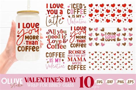 Valentines Day Libbey 16oz Can Glass Svg Bundle Etsy