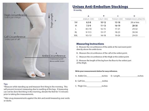 Ted Stockings Measurement Chart