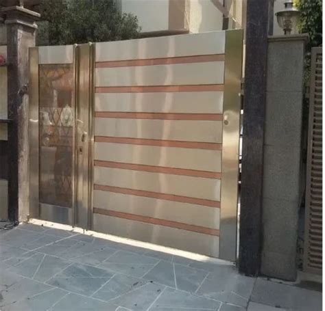 Silver Stainless Steel Sliding Gate W15 Ft X H 9 Ft At Rs 800 Sq Ft In