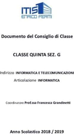 Classe Quinta Sez G Documento Del Consiglio Di Classe Anno