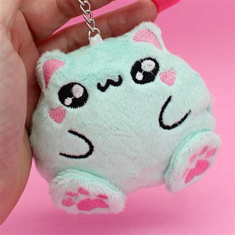 Cute Anime Cat Kawaii Plushie Kitty Keychain Cute Keychains for Women ...