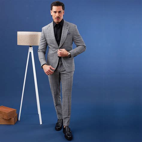 Grey Glen Plaid Suit Minotti Uomo Minotti Uomos Luxury Mens Fashion