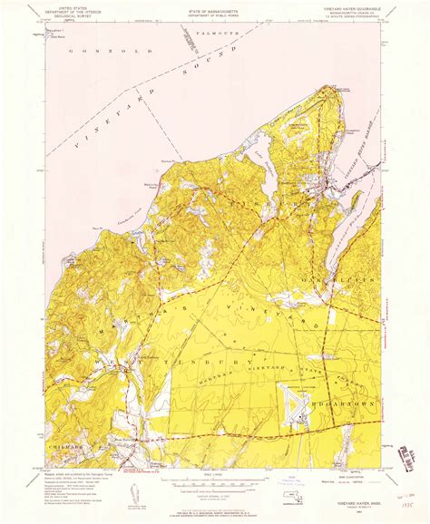 Vineyard Haven Massachusetts Usgs Old Topo Map Reprint X