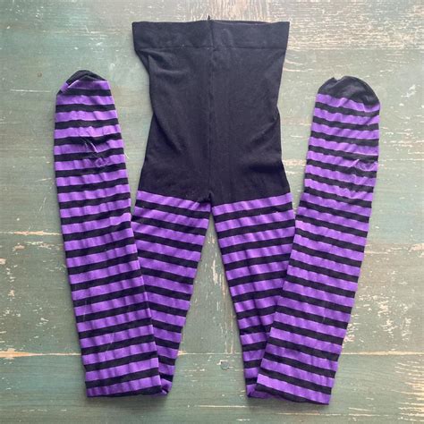 Purple And Black Striped Tights 🖤brand Leg Depop