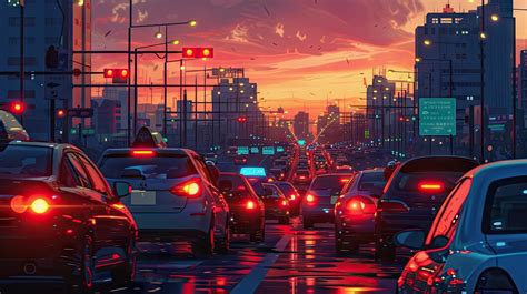 Premium Photo | Heavy traffic jam in twilight time capturing the chaos ...