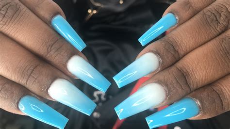 Get Ready To Make Waves With These Gorgeous Blue Acrylic Ombre Nails