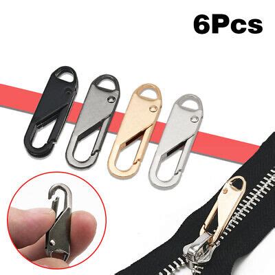 6x Reißverschluss Anhänger Griff Zipper Schieber Ersatz Reparatur Set