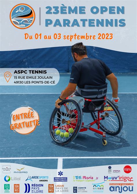 23ÈME OPEN PARATENNIS AS PONTS DE CÉ TENNIS Ville des Ponts de Cé