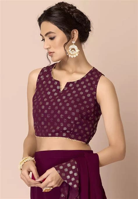 Buy Indya Wine Star Foil Crop Top 2024 Online Zalora