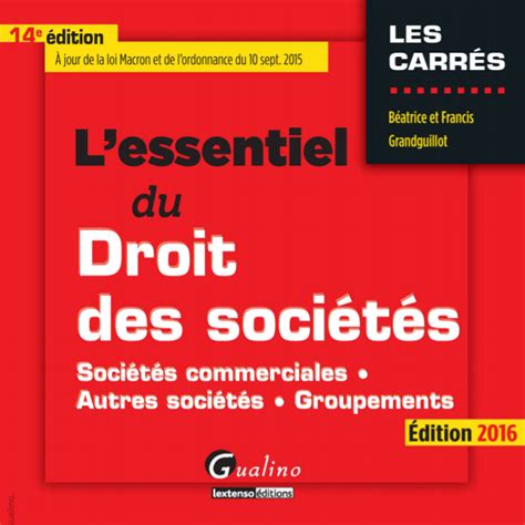 L essentiel du droit des sociétés Sociétés commerciales autres