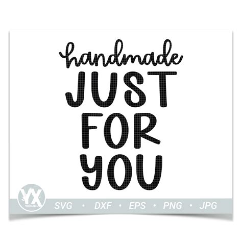 Handmade Just For You SVG Digital Files Only Thank You SVG Etsy