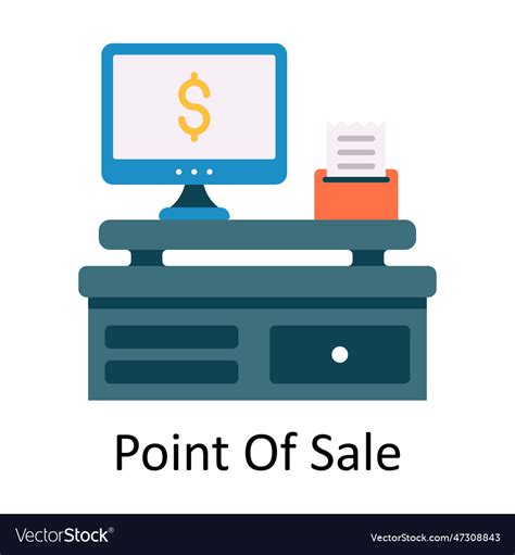 Point of sale flat icon design Royalty Free Vector Image