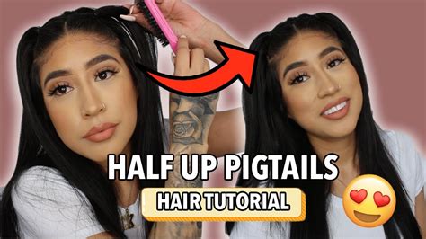 How To Half Up Pigtails Hair Tutorial Trendy Hairstyle Youtube