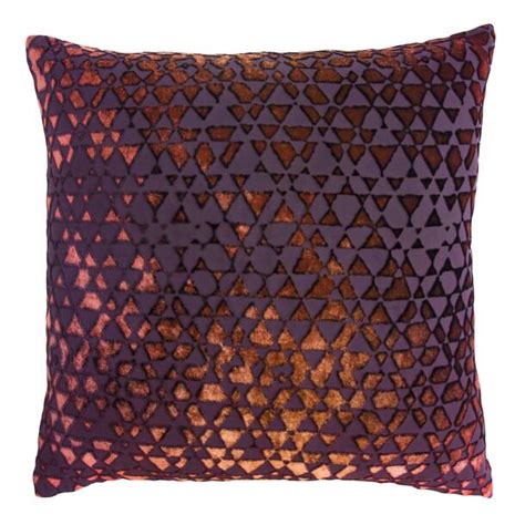 Kevin O Brien Studio Triangles Square Velvet Pillow Cover Insert