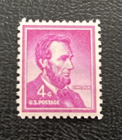 Abraham Lincoln Cent Purple Postage Stamp Ultra Rare Gum On Back