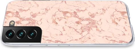 Geschikt Voor Samsung Galaxy S Hoesje Marmer Print Rose Goud