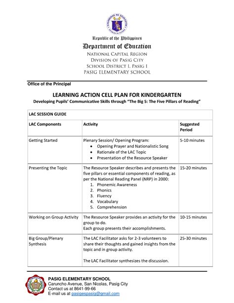 LAC Session 1 Guide Republic Of The Philippines Department Of