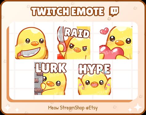 Twitch Emote Cute Chick Emotes Pack Knife Raid Heart Etsy