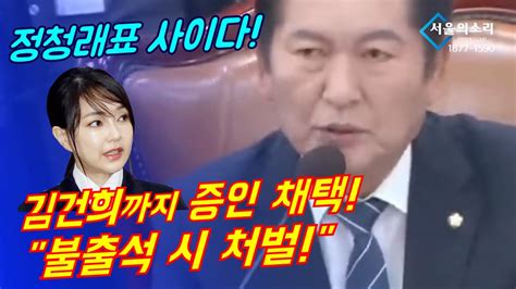 김건희까지 증인 채택 불출석 시 처벌 Youtube