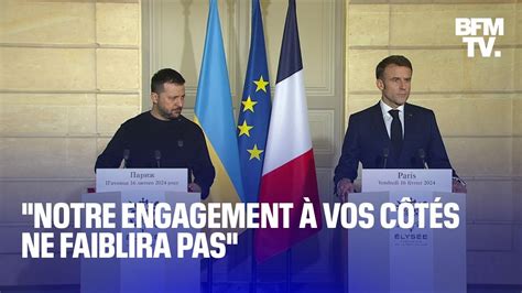 Les allocutions d Emmanuel Macron et Volodymyr Zelensky après leur