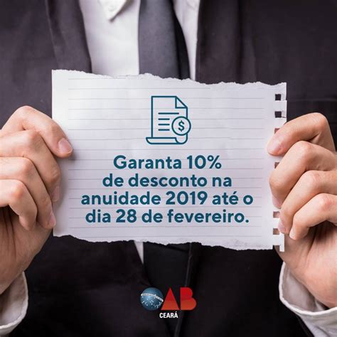 Garanta De Desconto Na Anuidade Oab Ce Ordem Dos Advogados