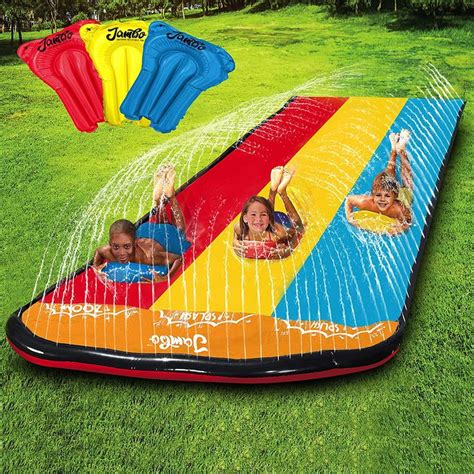 Joyin 22 5ft Triple Water Slide And 3 Boogie Boards Heavy Duty Lawn