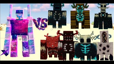 Galaxy Iron Golem Vs All Wardens Zorden Blood Warden Minecraft Mob