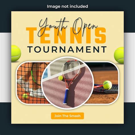 Premium Vector Exciting Tennis Match Ads Social Media Template Design