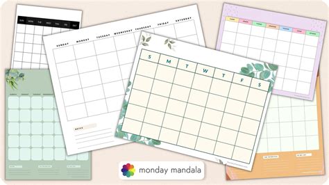 32 Blank Calendar Templates (Free PDF Printables)