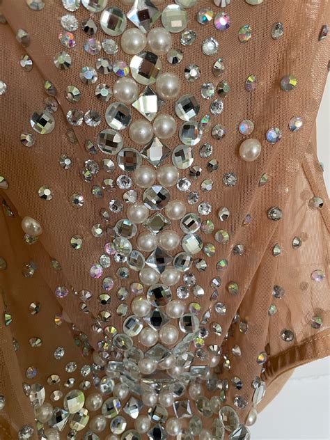 Sparkly Rhinestones Fringes Bodysuit Women Nightclub Outfit Etsy